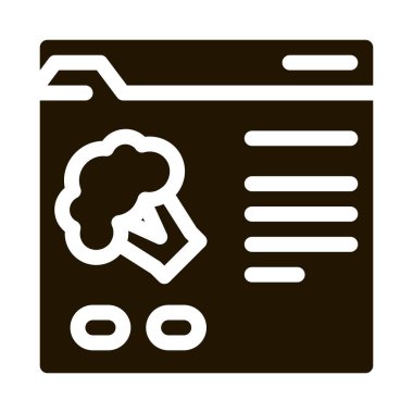 yemek siparişi web sitesi simgesi Vektör Glyph Illustration