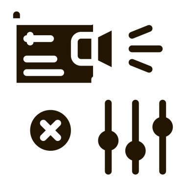 radyo ses ayarları simgesi Vektör Kabartması