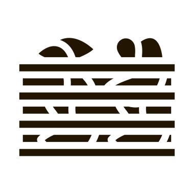 mantar ahşap kutu simgesi vektör kabartma