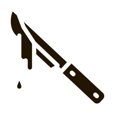 Cadılar bayramı kan bıçağı ikonu Vektör Kabartma