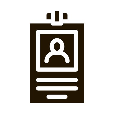 ofis çalışanı rozet simgesi Vektör Glyph İllüstrasyon