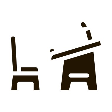 anaokulu eğitim tablosu simgesi Vektör Glyph İllüstrasyon