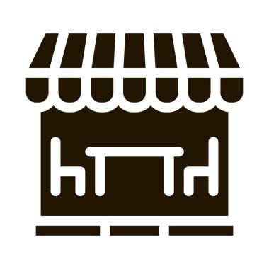 Restoran ikonu Vektör Glyph İllüstrasyonu için mobilyalar