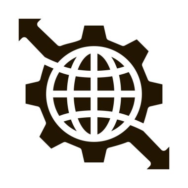 ok simgesi Vektör Çizimi olan küre ve mekanik teçhizat