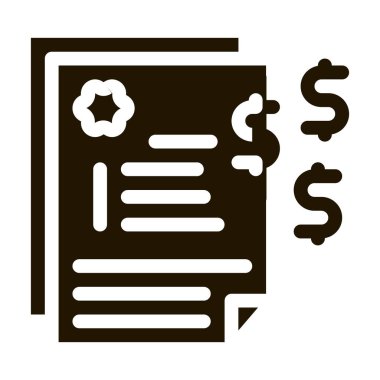 finansal anlaşma simgesi Vektör Glyph İllüstrasyon