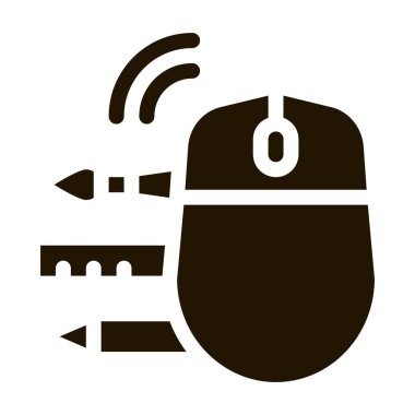 bilgisayar faresi kalem ve cetvel simgesi Vektör Çizimi