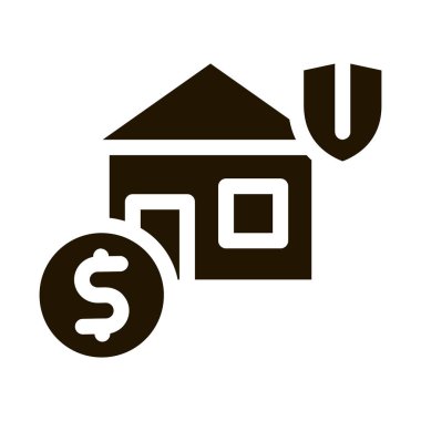 ev koruma sigortası ikonu Vektör Vlyph İllüstrasyon