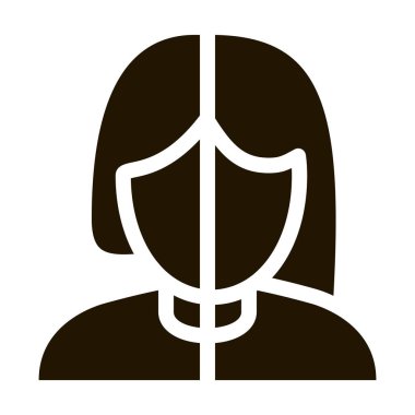 farklı ırk kadın simgesi Vektör Glyph İllüstrasyonu