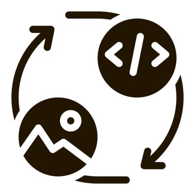 resim programlama kodu simgesi Vektör Glyph İllüstrasyonu