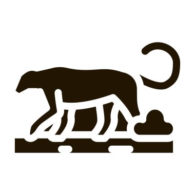 Aslan vahşi hayvan simgesi Vektör Kabartma