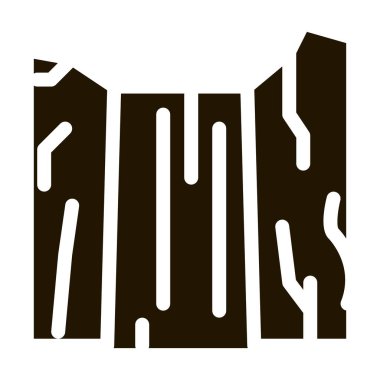 Şelale suyu dağ ikonu Vektör Kabartma Resimlerinden düşüyor