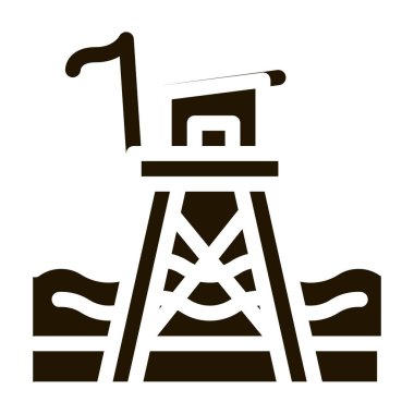 Kurtarma Sahil Kulesi ikonu Vektör Glyph Görüntü