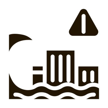 Tsunami sel şehri ikonu Vektör Kabartma