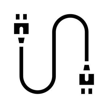 Elektronik kablo bilgisayar detayı ikon vektör çizimi