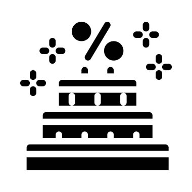 Doğum günü indirimi simge vektör çizimi