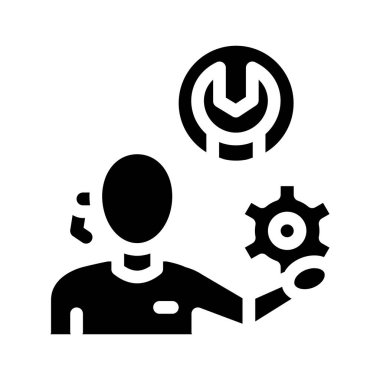 servis simgesi vektör çizimini onar