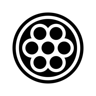 İletken, dolgu ve ceket yalıtım ikonu vektör çizimi