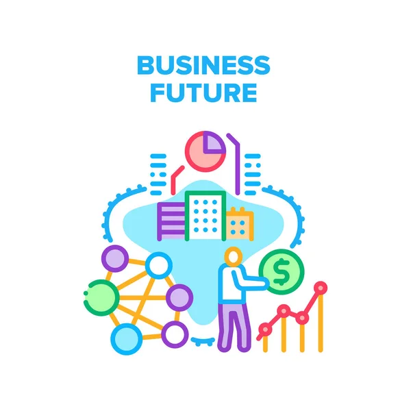 Business Future Vector Concept Illustration couleur — Image vectorielle