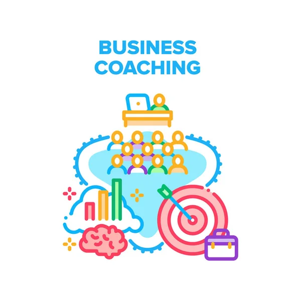 Entrenador de coaching empresarial Vector Concept Color — Vector de stock