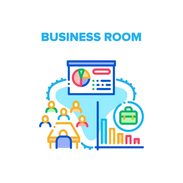 Business Room Vector Koncepció Szín Illusztráció — Stock Vector