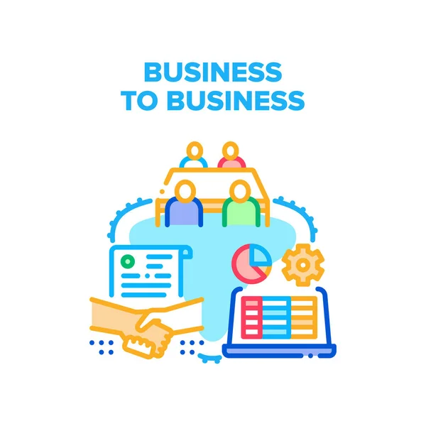 Business to Business Partner Vector Concept Kleur — Stockvector