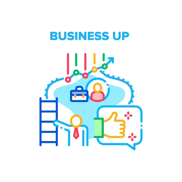 Business Up Vector Concept Illustration des couleurs — Image vectorielle