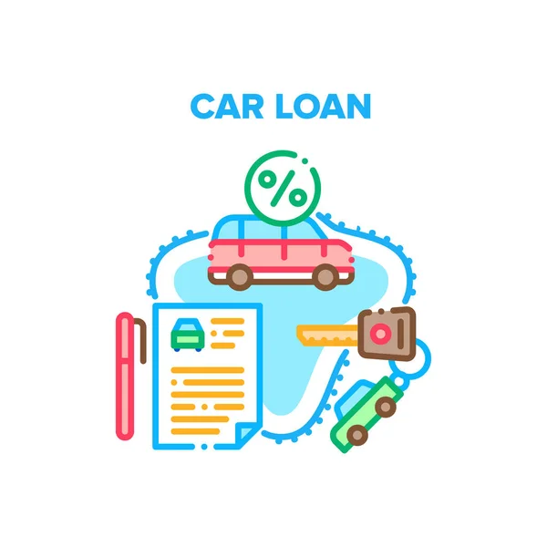 Car Loan Service Vector Concept Color Illustration — Stock Vector