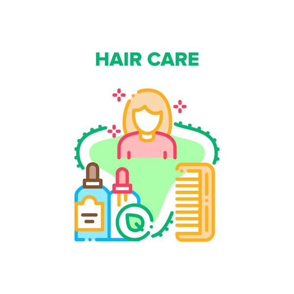Ilustração da cor do conceito da ferramenta do cuidado do cabelo —  Vetores de Stock