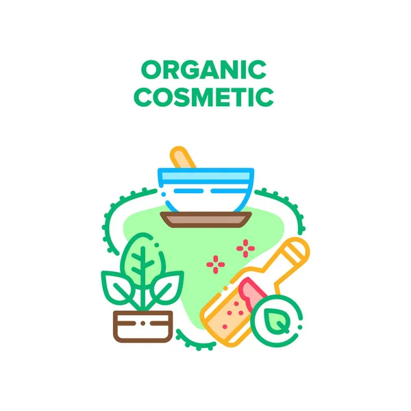 Organic Cosmetic Vector Concept Color Illustration — Stock Vector