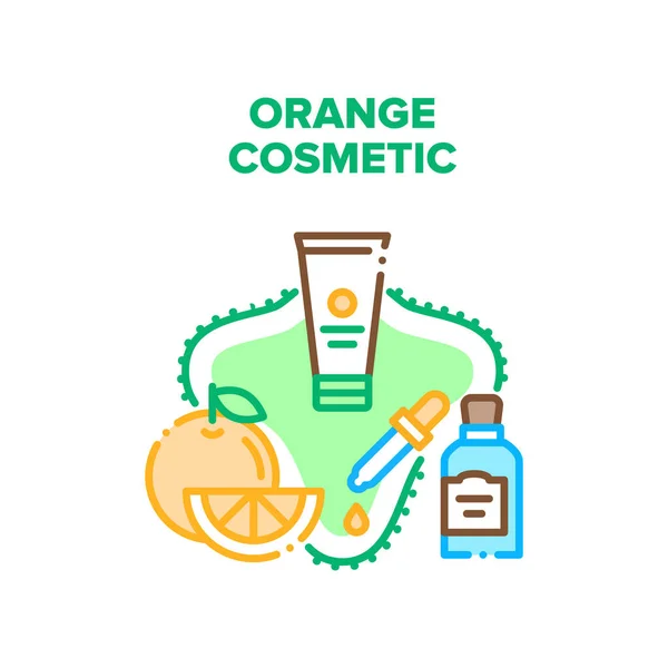 Conceito de vetor cosmético laranja Ilustração da cor —  Vetores de Stock