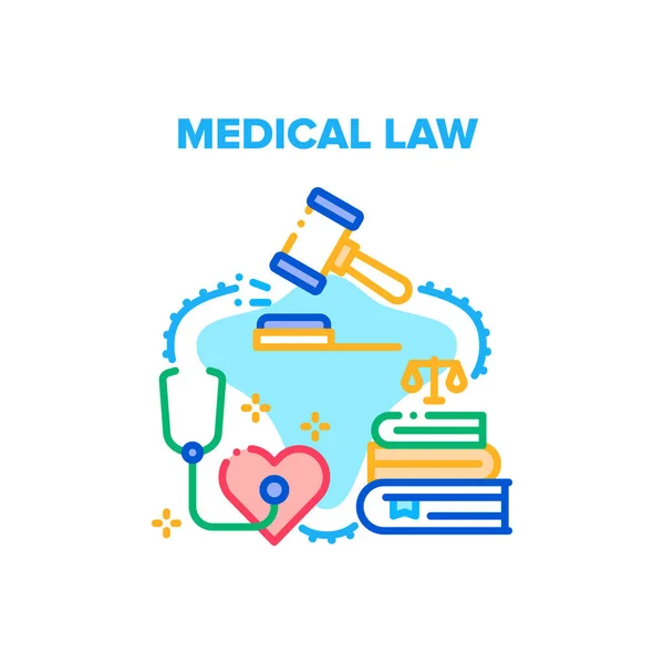 Цветовая иллюстрация векторной концепции медицинского права — стоковый вектор