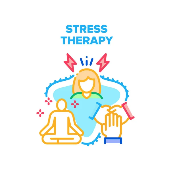 Stres Terapisi Vektörü Renk Çizimi — Stok Vektör
