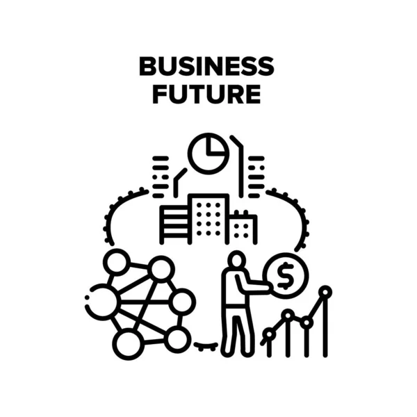 Business Future Vector Black Illustration — Image vectorielle