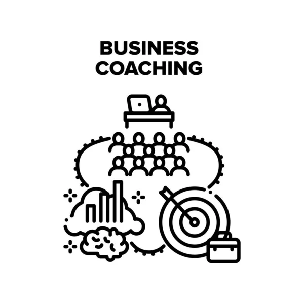 Trener Business Coaching Vector Black Illustration — Wektor stockowy