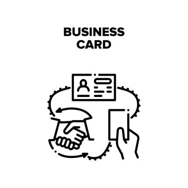 İş Kartı Vektörü Siyah İllüstrasyon
