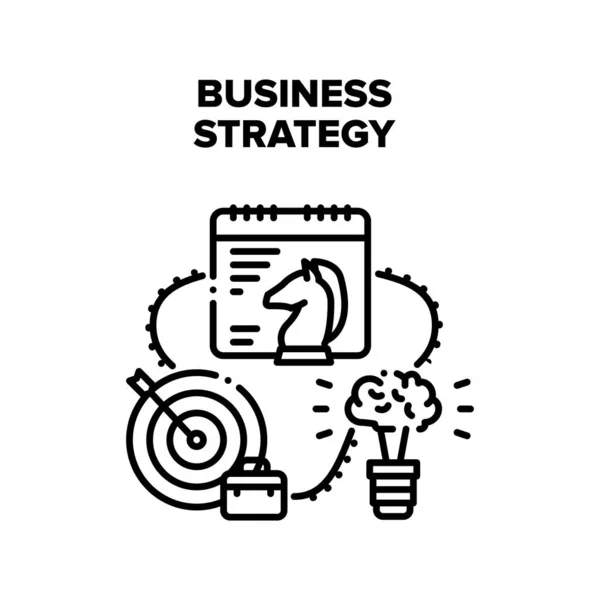 Business Strategi Planlægning Vector Black Illustration – Stock-vektor