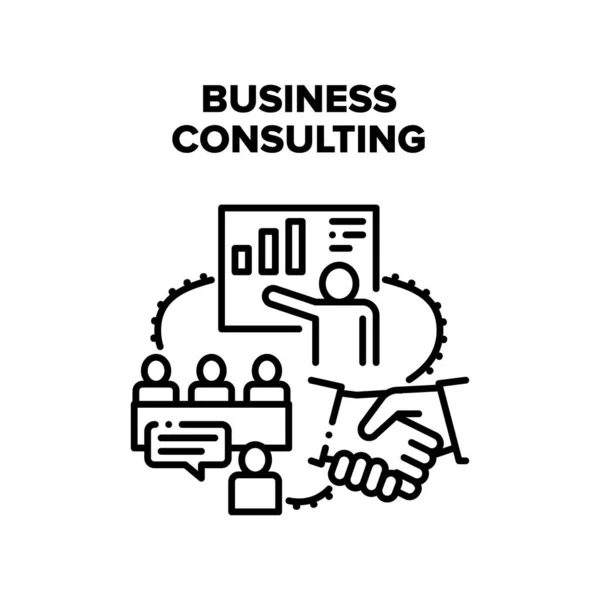 Business Consulting conseille Vector Black Illustration — Image vectorielle