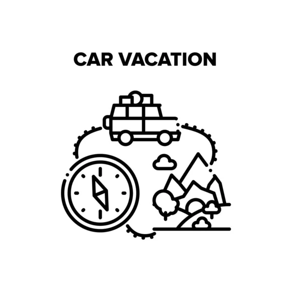 Vacation Vector Black Illustration — стоковый вектор