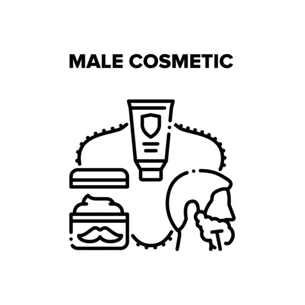 Masculino Cosmético Vector Preto Ilustração —  Vetores de Stock