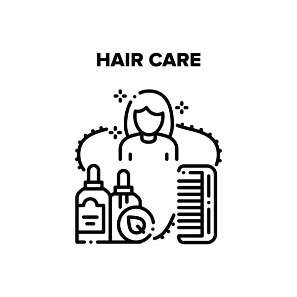 Haarverzorging Tool Vector Zwart Illustratie — Stockvector