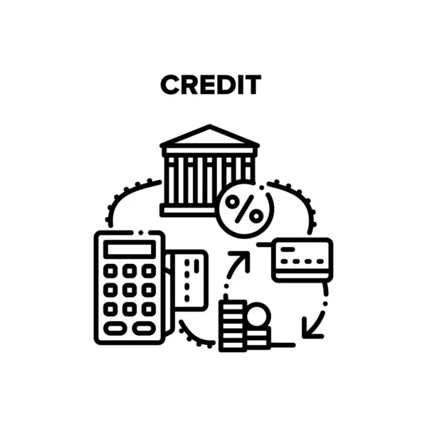 Credit Money Vector Illustrazione nera — Vettoriale Stock