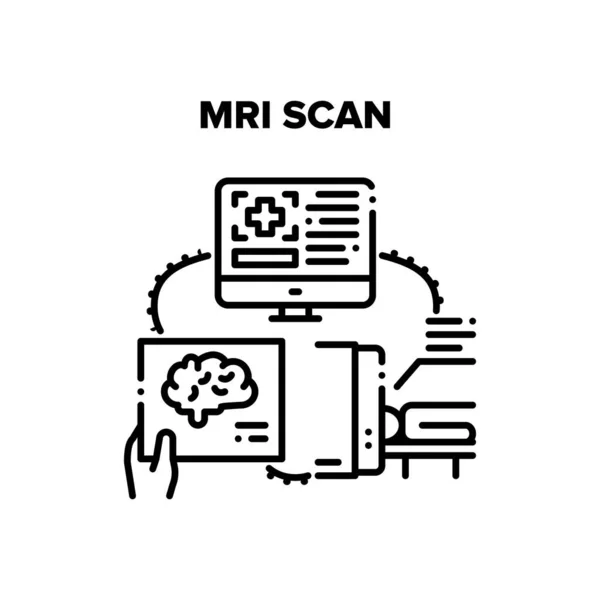 Mri อุปกรณ์สแกนเวกเตอร์ ภาพวาดสีดํา — ภาพเวกเตอร์สต็อก