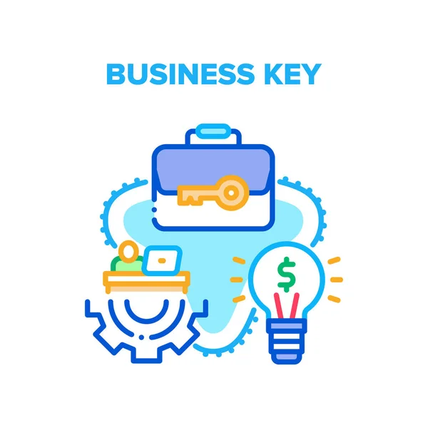Business Key Vector Concept Kleur Illustratie — Stockvector