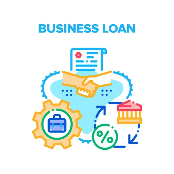 Business Loan Vector Concept Color Illustration — Stock Vector