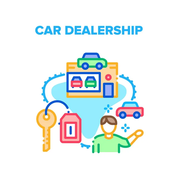Auto Dealership Vector Concept Kleur Illustratie — Stockvector