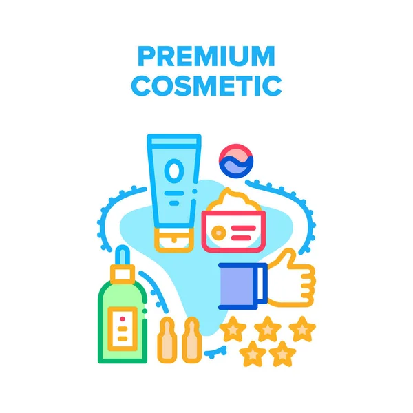 Premium Cosmetic Vector Concept Color Illustration —  Vetores de Stock