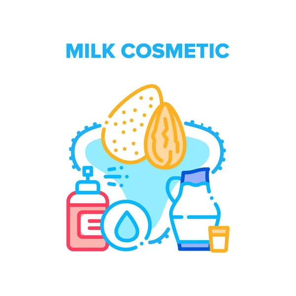 Illustration de couleur de concept de vecteur cosmétique de lait — Image vectorielle