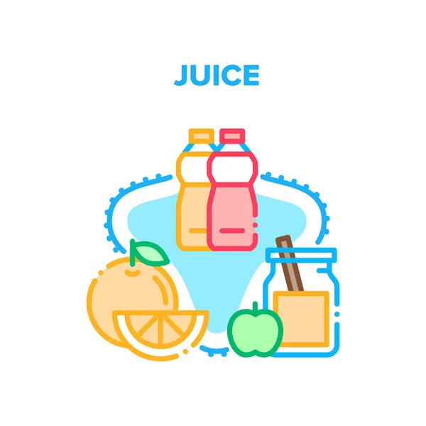 Ilustração da cor do conceito do vetor da bebida do suco — Vetor de Stock