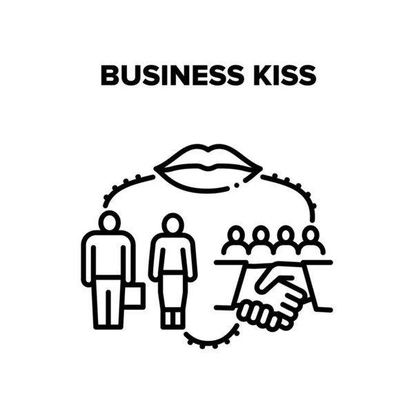 Illustration noir Business Kiss Vector — Image vectorielle