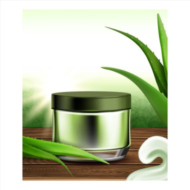 Bitkisel Bakım Yüz Maskesi Tanıtım Sancakları Vektörü